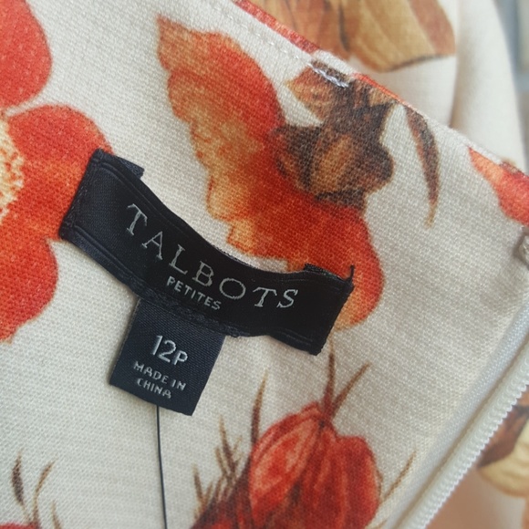 SOLD! TALBOTS Fall Bouquet Sheath Dress- Size 12P - Picture 5 of 6